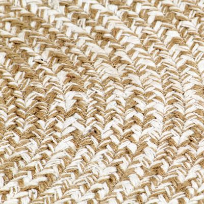 vidaXL håndlavet gulvtæppe 240 cm jute hvid og brun