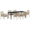 vidaXL Have Spisebordss&aelig;t 7 stk. Beige polyrattan