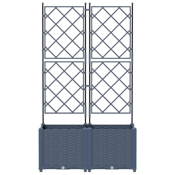 vidaXL Have Blomsterkrukke 2 pcs Gr&aring; 80 x 40 x 143 cm Plastik