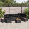vidaXL Havesofa S&aelig;t med pude 8 pcs Sort Poly rattan