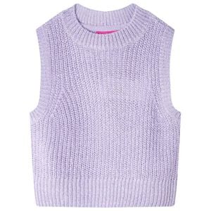 Strikket vest til b&oslash;rn str. 104 strikket lyslilla