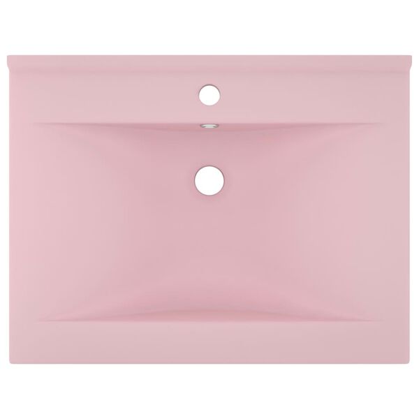 vidaXL luksuri&oslash;s h&aring;ndvask med vandhanehul 60x46 cm keramisk mat pink