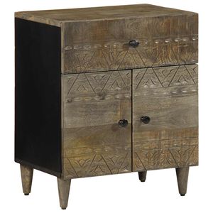 vidaXL sengebord 50x33x60 cm massivt mangotræ lysegrå