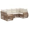 vidaXL Havesofa S&aelig;t 6 stk. 6-Antal s&aelig;der Beige og cremehvid polyrattan