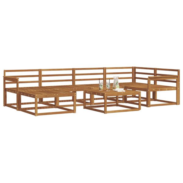 vidaXL Udend&oslash;rs sofagruppe 7 pcs Naturfarvet Massivt Akacietr&aelig;