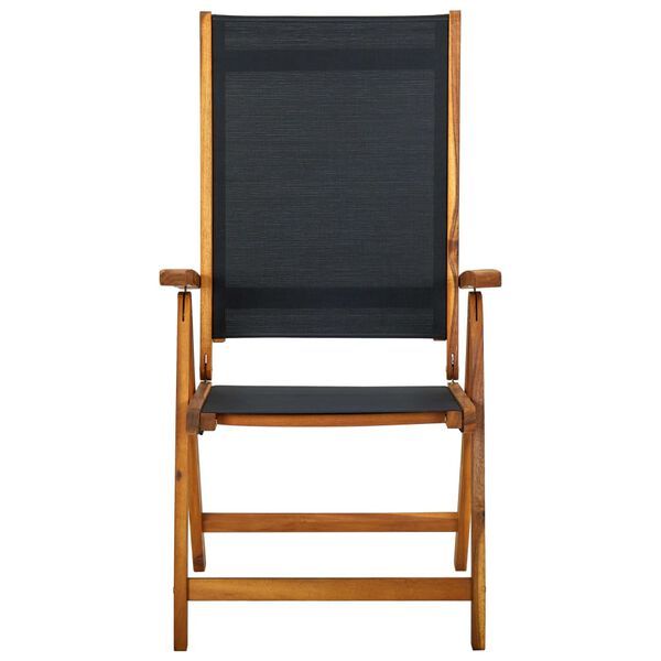 vidaXL spisebordssæt til haven 5 dele massivt akacietræ og textilene