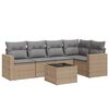 vidaXL sofas&aelig;t til haven 6 dele med hynder polyrattan beige