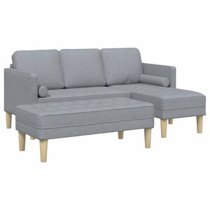 vidaXL Sofa S&aelig;t 2 stk. Lysegr&aring; Polyester