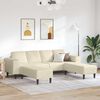 vidaXL Stof sofa med pude Creme 208 cm Corduroy stof
