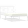 vidaXL sengeramme med sengegavl 100x200 cm metal hvid