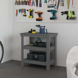 vidaXL arbejdsbord 78,5x50x80 cm massivt fyrretr&aelig; gr&aring;