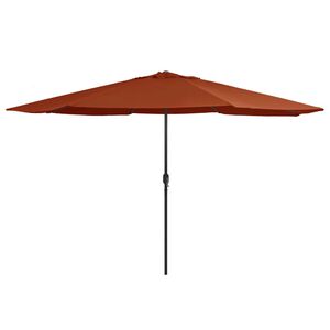 vidaXL parasol med metalstang 390 cm terrakotta