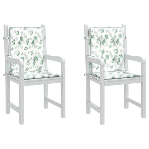 vidaXL stolehynder med lav ryg 2 stk. stof bladm&oslash;nster