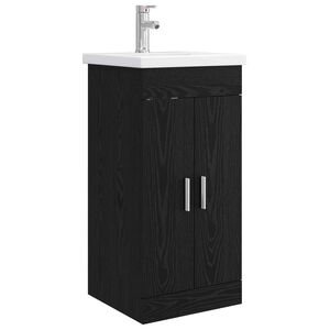 vidaXL Badev&aelig;relsesvask med vask Sort eg 42 x 40 x 84,5 cm