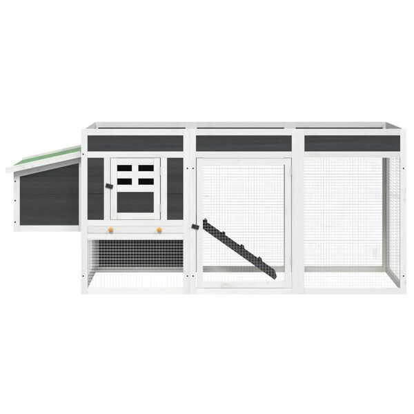 vidaXL h&oslash;nsehus 204x50x84 cm massivt fyrretr&aelig; gr&aring;