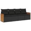 vidaXL sofas&aelig;t til haven 4 dele med hynder polyrattan sort