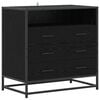 vidaXL Skuffeskab 3-Skuffe Sort eg 70 x 41 x 70 cm Konstrueret tr&aelig;
