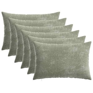 vidaXL Pudebetr&aelig;k 6 stk. HEERLEN Gr&oslash;n 30 x 50 cm Chenille Stof