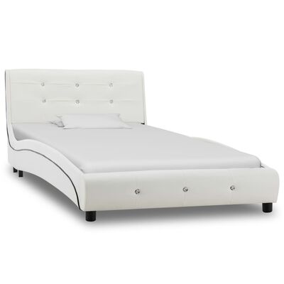 vidaXL sengestel 90 x 200 cm hvid kunstlæder