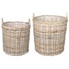 vidaXL Plantekurv med opbevaring 2 pcs Gr&aring; Lacak rattan