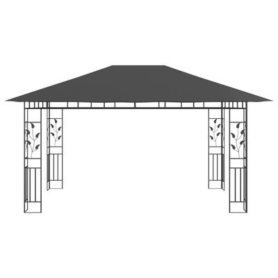 vidaXL pavillon med myggenet 4x3x2,73 m 180 g/m² antracitgrå