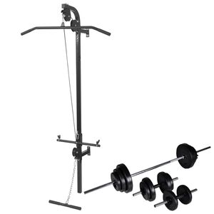vidaXL v&aelig;gmonteret styrket&aring;rn med v&aelig;gtstang- og h&aring;ndv&aelig;gts&aelig;t 30,5 kg