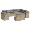 vidaXL sofas&aelig;t til haven 12 dele med hynder polyrattan beige