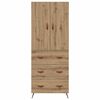 vidaXL Highboard Artisan Egetr&aelig; 69,5 x 34 x 180 cm Konstrueret tr&aelig;