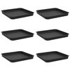 vidaXL Firkantet Blomsterbakke 6 pcs Sort 21 x 21 x 2 cm Plastik