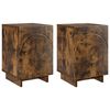 vidaXL Natskab 2 pcs R&oslash;get eg 33,5 x 34,5 x 50 cm Konstrueret tr&aelig;