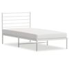 vidaXL sengeramme med sengegavl 90x200 cm metal hvid