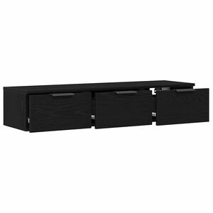 vidaXL V&aelig;gskab med skuffe Sort eg 102 x 30 x 20 cm Konstrueret tr&aelig;