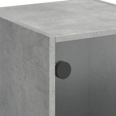 vidaXL skab med glaslåger 35x37x109 cm betongrå