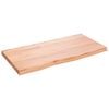 vidaXL bordplade til badev&aelig;relse 80x40x(2-4) cm massivt tr&aelig; lysebrun