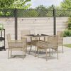 vidaXL Have Spisebordss&aelig;t 5 pcs Beige polyrattan