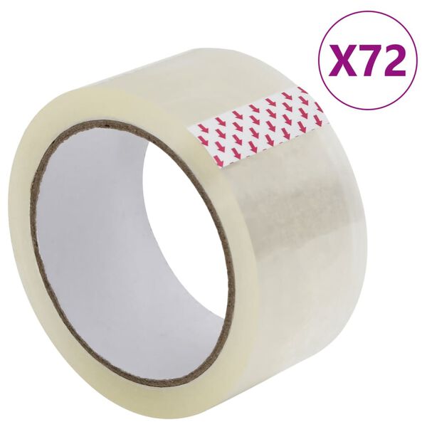 vidaXL pakketape 72 stk. 48 mm x 66 m transparent
