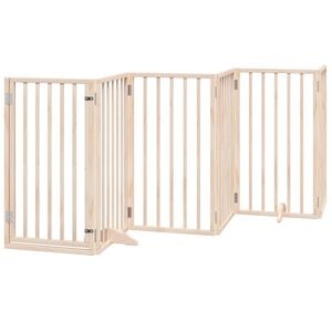 vidaXL hundegitter med d&oslash;r, foldbar, 6 paneler, 300 cm poppeltr&aelig;
