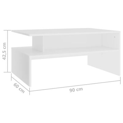 vidaXL sofabord 90x60x42,5 cm konstrueret træ hvid