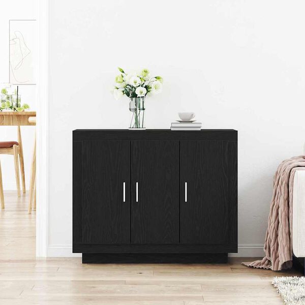 vidaXL Sideboard Sort eg 92 x 35 x 75 cm Konstrueret tr&aelig;