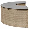 vidaXL haveskammel med hynde polyrattan beige