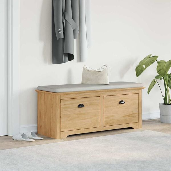 vidaXL Garderobeb&aelig;nk BODO Honningbrun 118 x 40 x 50 cm Konstrueret tr&aelig;