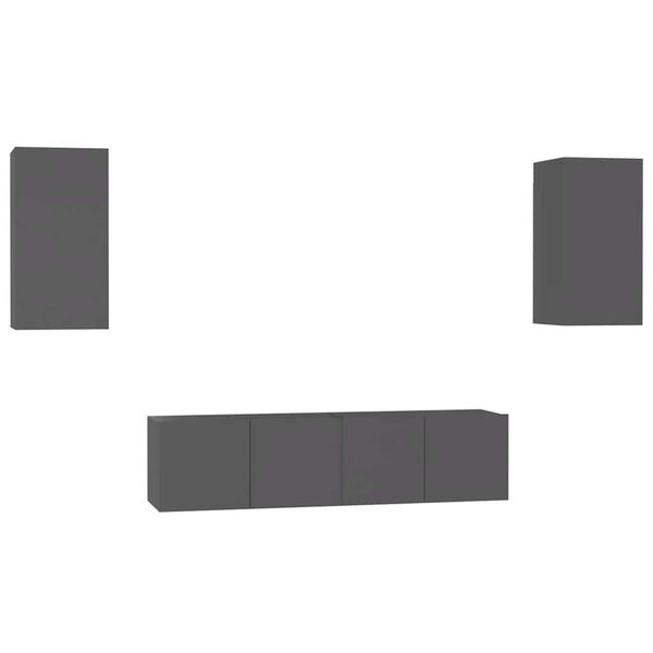 vidaXL tv-skabss&aelig;t 4 dele konstrueret tr&aelig; gr&aring;