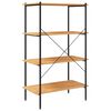 vidaXL reol med 4 hylder 80x40x130 cm sort og egetræsfarvet