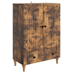 vidaXL Sideboard med skuffe R&oslash;get eg 66 x 34,5 x 95 cm Konstrueret tr&aelig;