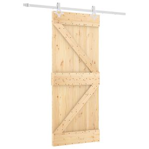 vidaXL Skyded&oslash;r 85 x 210 cm Massivt Fyrretr&aelig; (Ubehandlet)