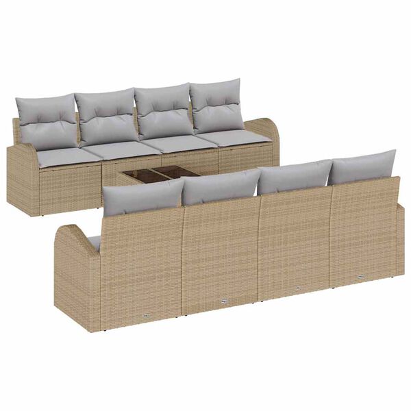 vidaXL Havesofa Sæt Beige 55 x 55 x 37 cm polyrattan