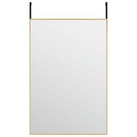 vidaXL dørspejl 40x60 cm glas og aluminium guldfarvet