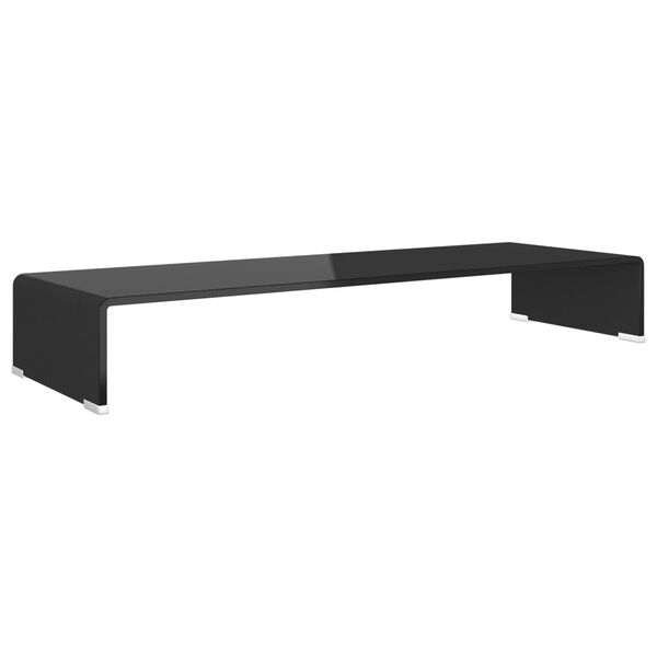 vidaXL TV-stander/monitorstand sort glas 90x30x13 cm