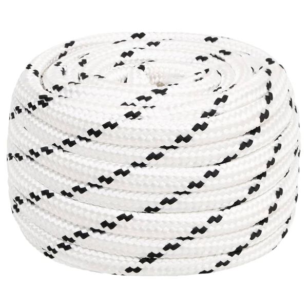vidaXL flettet tovv&aelig;rk 16 mm x 25 m polyester hvid