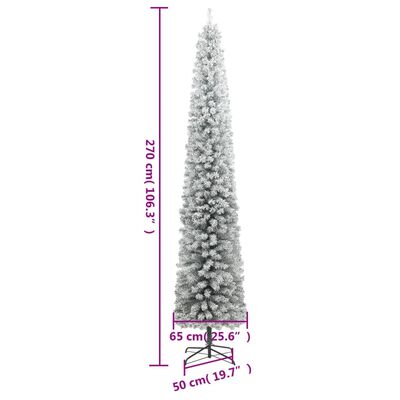 vidaXL kunstigt juletræ med 300 LED'er og sne 270 cm